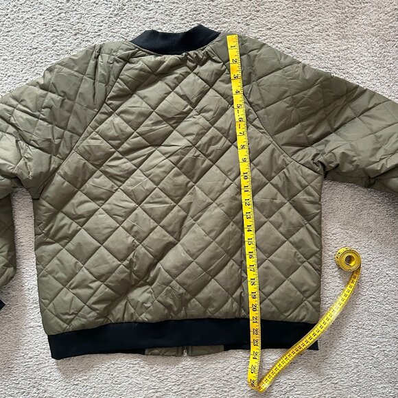 ZEAGOO | Women's Bomber Jacket Quilted Casual Zip Up w Pockets | Green | Size: L - Picture 3 of 11